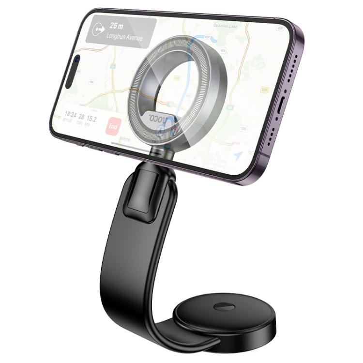 hoco H71 Totem Car Center Console Ring Magnetic Phone Holder(Black Grey) - Universal Car Holders by hoco | Online Shopping UK | buy2fix