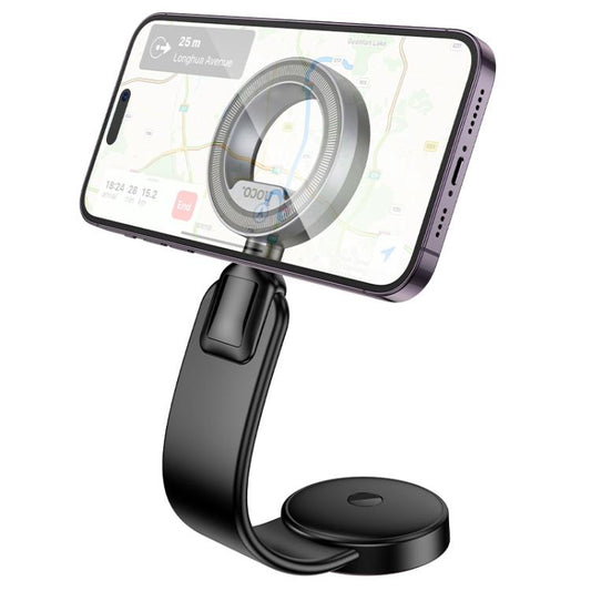 hoco H71 Totem Car Center Console Ring Magnetic Phone Holder(Black Grey) - Universal Car Holders by hoco | Online Shopping UK | buy2fix