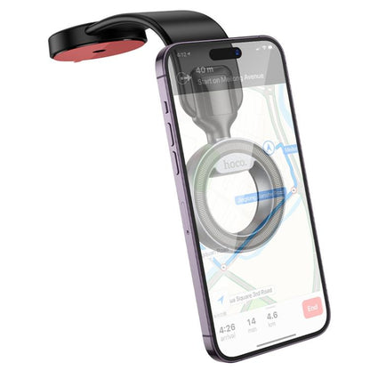 hoco H71 Totem Car Center Console Ring Magnetic Phone Holder(Black Grey) - Universal Car Holders by hoco | Online Shopping UK | buy2fix