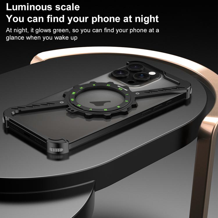 For iPhone 15 Z-shaped Frameless Metal 360 Holder MagSafe Phone Case(Black) - iPhone 15 Cases by buy2fix | Online Shopping UK | buy2fix