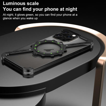 For iPhone 15 Z-shaped Frameless Metal 360 Holder MagSafe Phone Case(Black) - iPhone 15 Cases by buy2fix | Online Shopping UK | buy2fix
