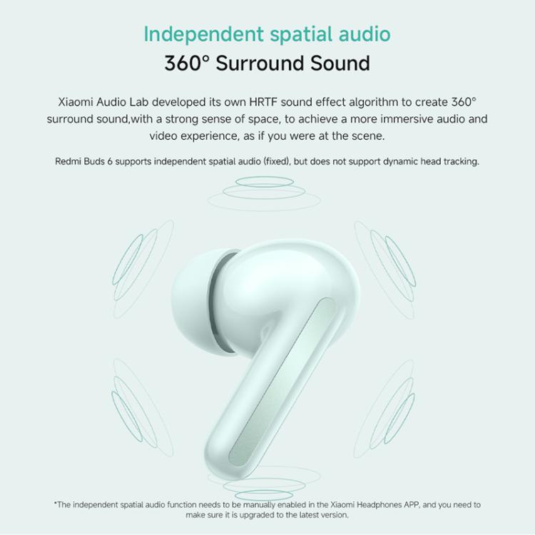 Xiaomi Redmi Buds 6 Active Noise Reduction Wireless Bluetooth Earphone(Green) - Bluetooth Earphone by Xiaomi | Online Shopping UK | buy2fix