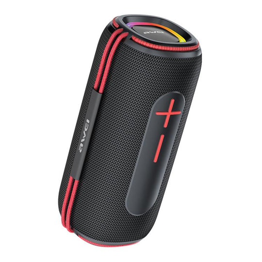 awei KA5 Portable Outdoor Colorful RGB Light Bluetooth Speaker(Black Red)