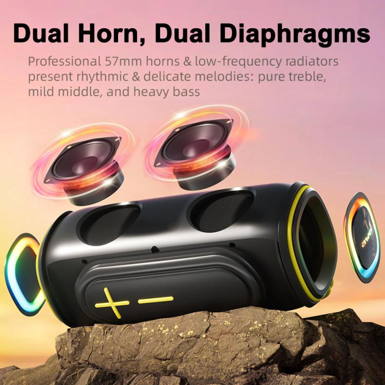 awei KA5 Portable Outdoor Colorful RGB Light Bluetooth Speaker(Black Yellow) - Desktop Speaker by awei | Online Shopping UK | buy2fix