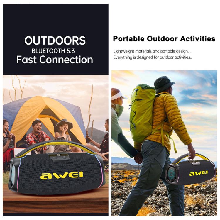 awei KA16 60W Portable Outdoor Bluetooth Speaker(Black) - Desktop Speaker by awei | Online Shopping UK | buy2fix