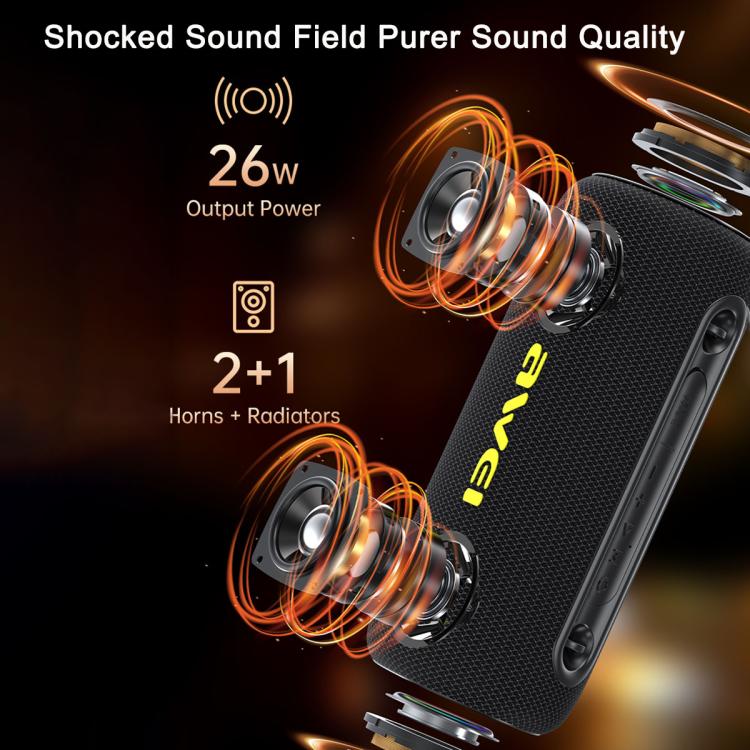 awei KA33 Portable Outdoor Waterproof Bluetooth Speaker Subwoofer(Black) - Desktop Speaker by awei | Online Shopping UK | buy2fix