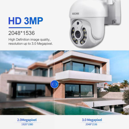 ESCAM WNK710 3MP HD Motion Detection WiFi Intelligent Dual-light Source Camera, US Plug(White) - Wireless Camera by ESCAM | Online Shopping UK | buy2fix