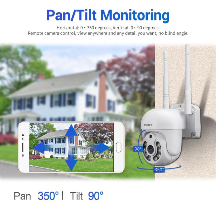ESCAM WNK710 3MP HD Motion Detection WiFi Intelligent Dual-light Source Camera, AU Plug(White) - Wireless Camera by ESCAM | Online Shopping UK | buy2fix