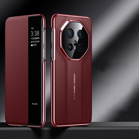 For Huawei Mate 70 RS Ultimate Smart View Window Imitation Ultimate Design Phone Case(Red) - Huawei Cases by buy2fix | Online Shopping UK | buy2fix
