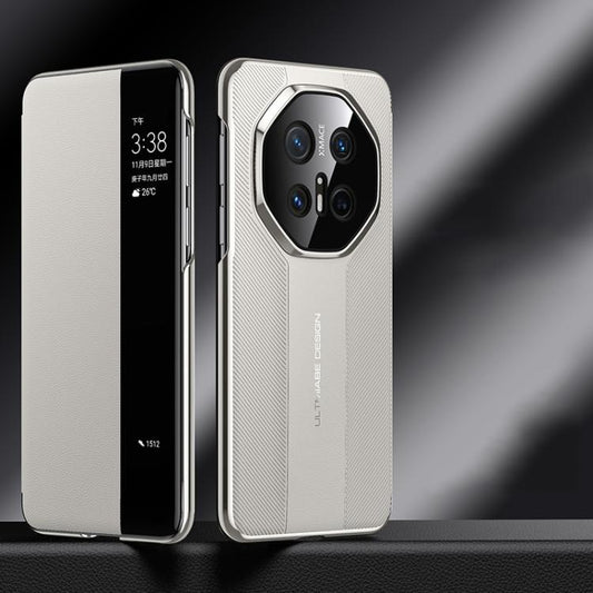 For Huawei Mate 70 Pro / 70 Pro+ Smart View Window Imitation Ultimate Design Phone Case(White) - Huawei Cases by buy2fix | Online Shopping UK | buy2fix