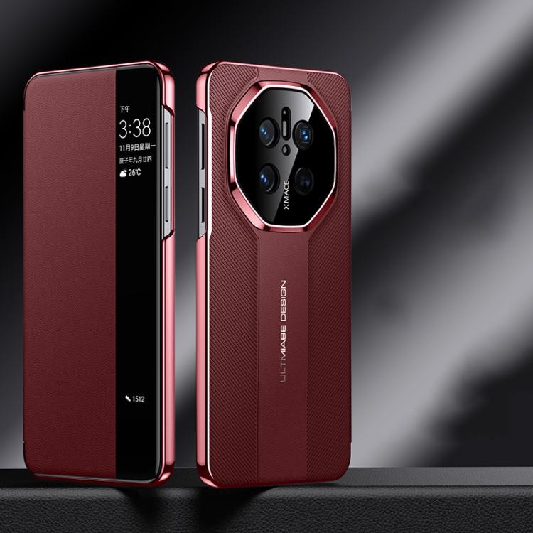 For Huawei Mate 70 Smart View Window Imitation Ultimate Design Phone Case(Red) - Huawei Cases by buy2fix | Online Shopping UK | buy2fix