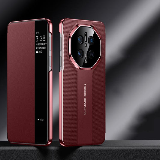 For Huawei Mate 70 Smart View Window Imitation Ultimate Design Phone Case(Red) - Huawei Cases by buy2fix | Online Shopping UK | buy2fix