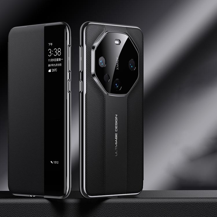 For Huawei Mate 60 Pro Smart View Window Imitation Ultimate Design Phone Case(Black) - Huawei Cases by buy2fix | Online Shopping UK | buy2fix
