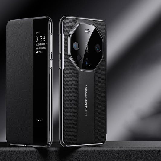 For Huawei Mate 60 Pro Smart View Window Imitation Ultimate Design Phone Case(Black) - Huawei Cases by buy2fix | Online Shopping UK | buy2fix