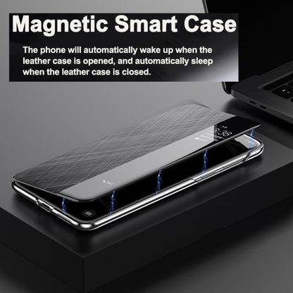 For Huawei Mate 70 Pro / 70 Pro+ Smart View Window Plain Leather Paint PC Phone Case(Grey) - Huawei Cases by buy2fix | Online Shopping UK | buy2fix