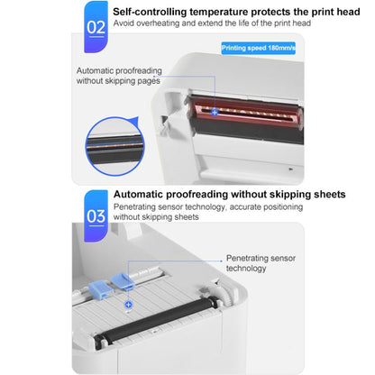 HPRT D35 Bluetooth Version Express Electronic Waybill Printer, Plug:AU Plug(White) - Receipt Printers by buy2fix | Online Shopping UK | buy2fix