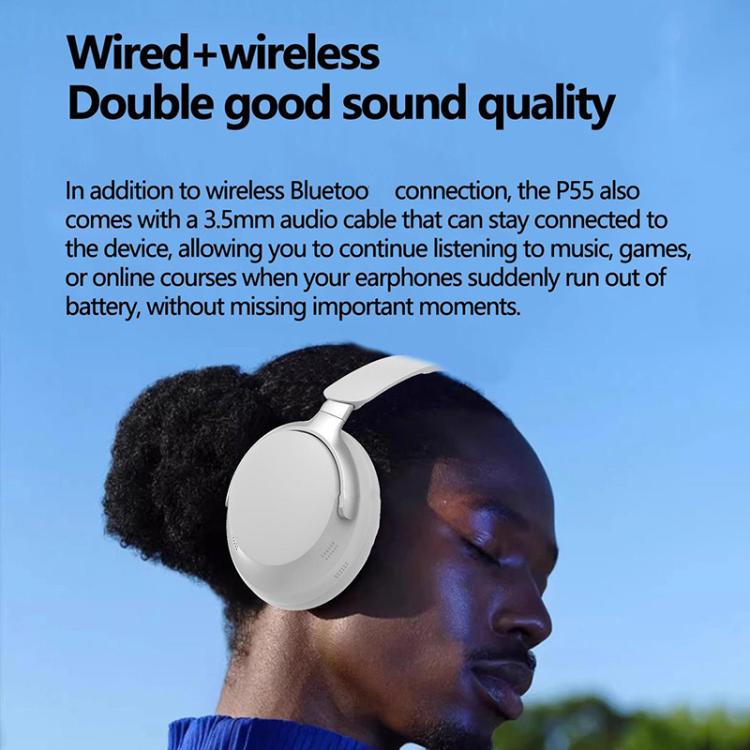 BT65 Over-Ear Active Noise Reduction Wireless Bluetooth Headset(Beige) - Headset & Headphone by buy2fix | Online Shopping UK | buy2fix