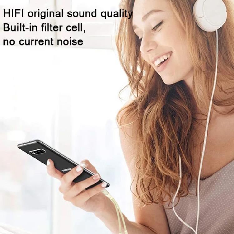 60W 2 in 1 Type-C to Dual Type-C Audio Adapter(Apricot) - Audio Adapter by buy2fix | Online Shopping UK | buy2fix