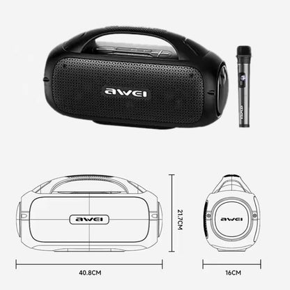 awei Y886 Portable TWS Bluetooth Speaker with Microphone(Black) - Desktop Speaker by awei | Online Shopping UK | buy2fix