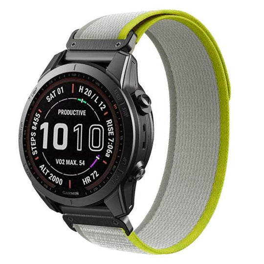 For Garmin 26mm Loop Nylon Hook and Loop Fastener Quick Release Watch Band(Apricot Yellow)