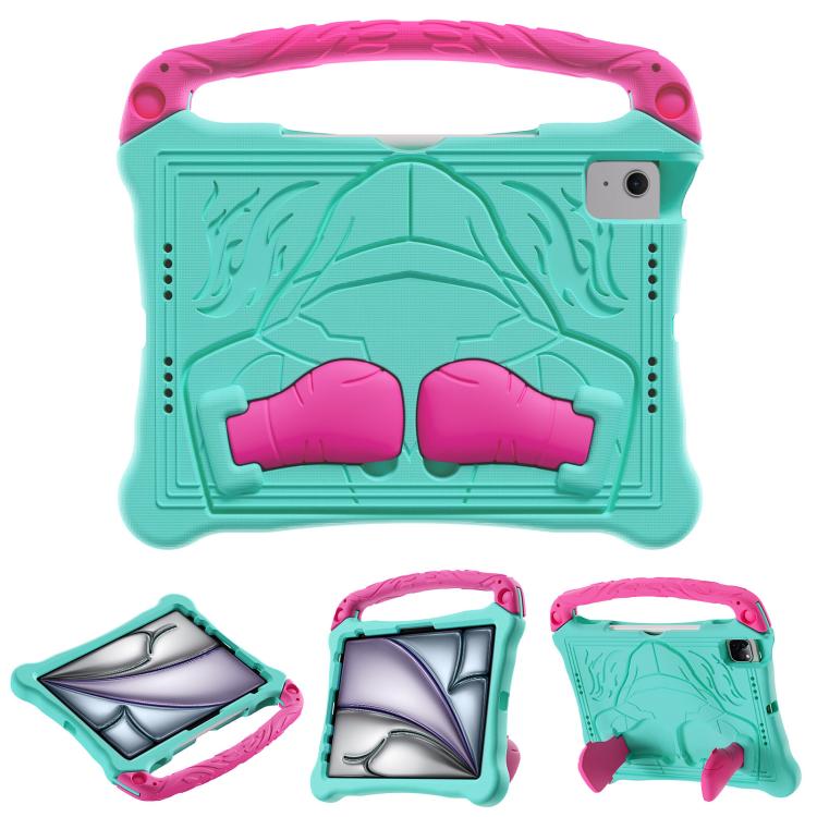 For iPad Air 11 2024 /  2025 Boxing Series Kickstand EVA Shockproof Tablet Case with Shoulder Strap(Mint Rose Red) - iPad Air 11 2025 / 2024 Cases by buy2fix | Online Shopping UK | buy2fix