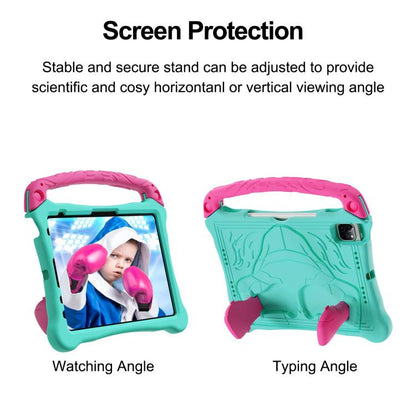 For iPad Air 11 2024 /  2025 Boxing Series Kickstand EVA Shockproof Tablet Case with Shoulder Strap(Mint Rose Red) - iPad Air 11 2025 / 2024 Cases by buy2fix | Online Shopping UK | buy2fix