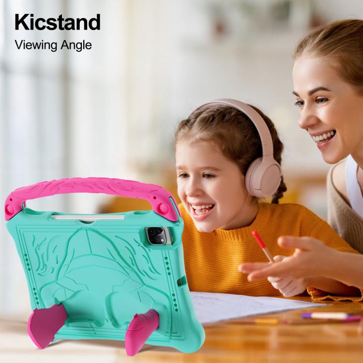 For iPad Air 11 2024 /  2025 Boxing Series Kickstand EVA Shockproof Tablet Case with Shoulder Strap(Mint Rose Red) - iPad Air 11 2025 / 2024 Cases by buy2fix | Online Shopping UK | buy2fix