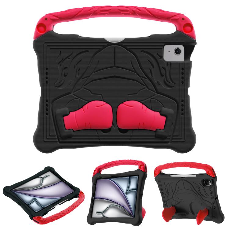 For iPad Air 11 2024 /  2025 Boxing Series Kickstand EVA Shockproof Tablet Case with Shoulder Strap(Black Red) - iPad Air 11 2025 / 2024 Cases by buy2fix | Online Shopping UK | buy2fix
