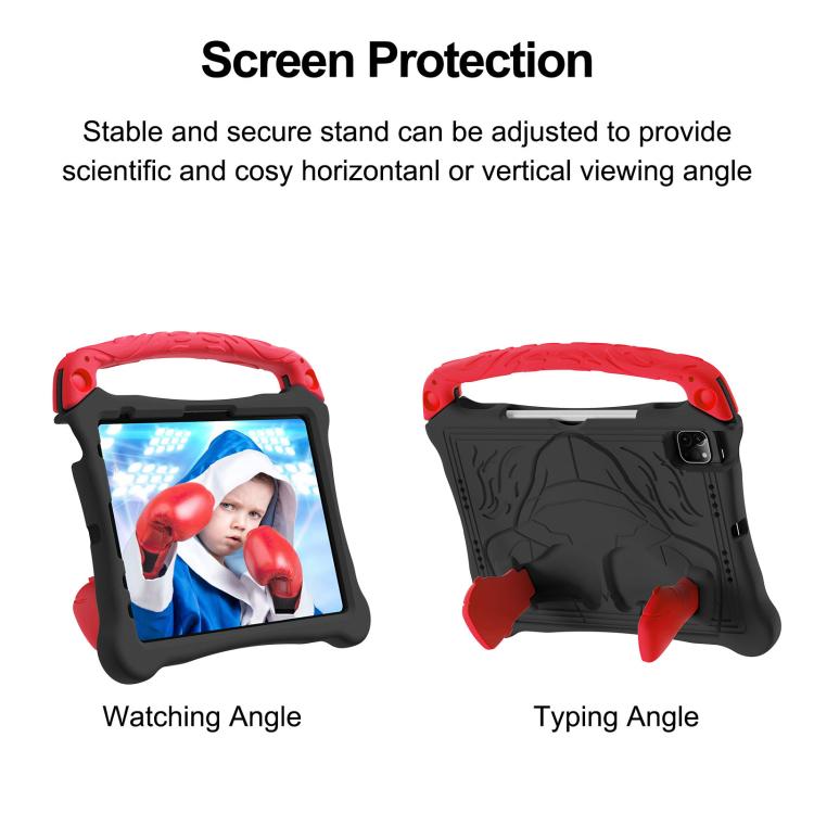 For iPad Air 11 2024 /  2025 Boxing Series Kickstand EVA Shockproof Tablet Case with Shoulder Strap(Black Red) - iPad Air 11 2025 / 2024 Cases by buy2fix | Online Shopping UK | buy2fix