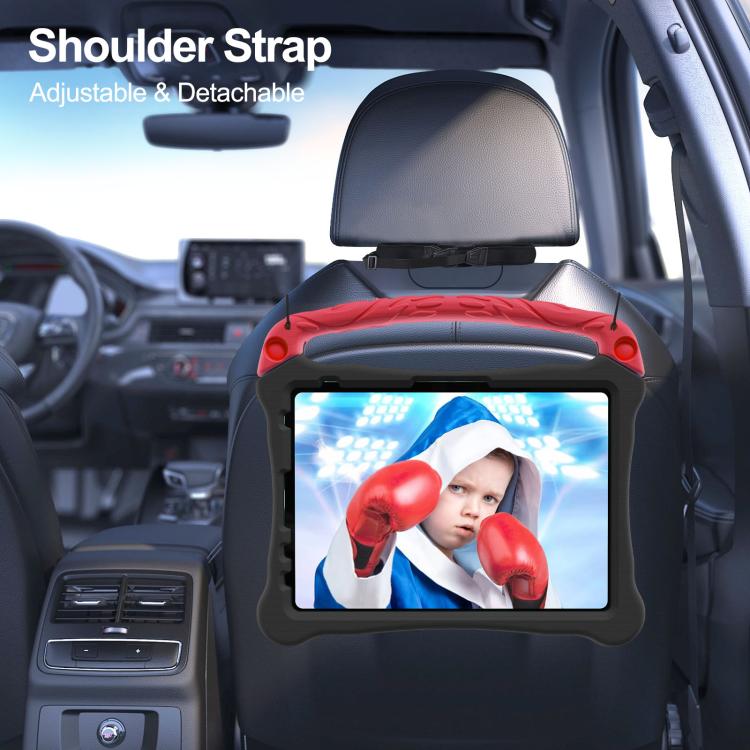 For iPad Air 11 2024 /  2025 Boxing Series Kickstand EVA Shockproof Tablet Case with Shoulder Strap(Black Red) - iPad Air 11 2025 / 2024 Cases by buy2fix | Online Shopping UK | buy2fix