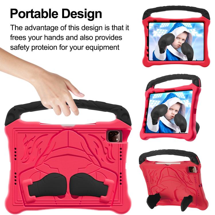For iPad Air 11 2024 /  2025 Boxing Series Kickstand EVA Shockproof Tablet Case with Shoulder Strap(Red Black) - iPad Air 11 2025 / 2024 Cases by buy2fix | Online Shopping UK | buy2fix