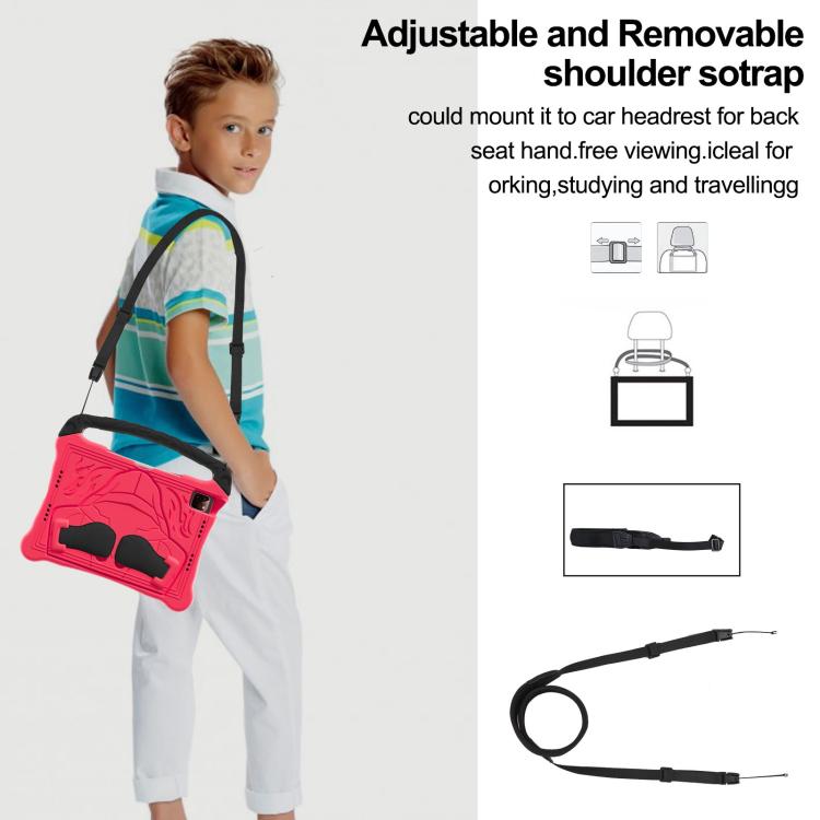 For iPad Air 11 2024 /  2025 Boxing Series Kickstand EVA Shockproof Tablet Case with Shoulder Strap(Red Black) - iPad Air 11 2025 / 2024 Cases by buy2fix | Online Shopping UK | buy2fix