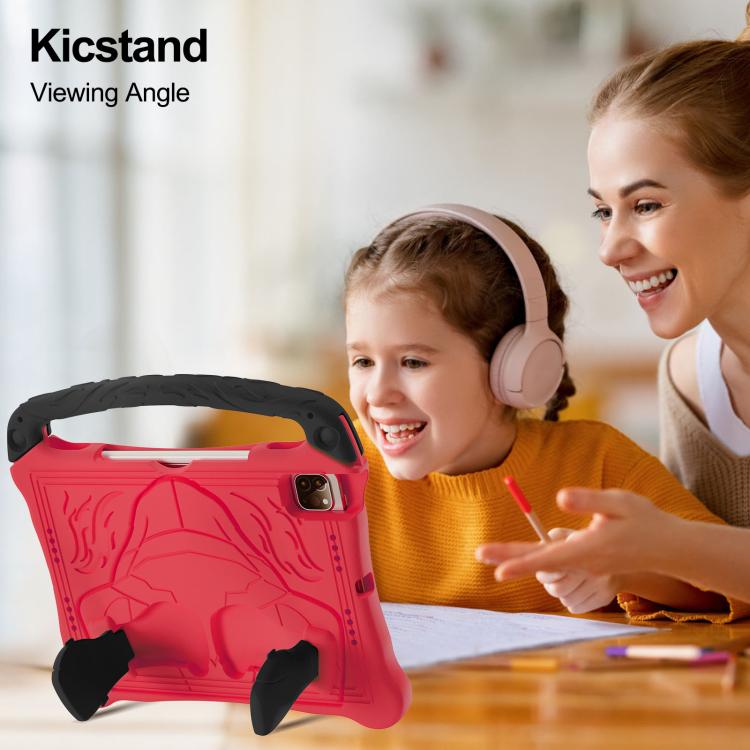 For iPad Air 11 2024 /  2025 Boxing Series Kickstand EVA Shockproof Tablet Case with Shoulder Strap(Red Black) - iPad Air 11 2025 / 2024 Cases by buy2fix | Online Shopping UK | buy2fix