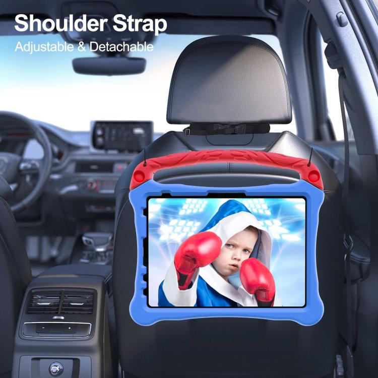 For iPad Air 11 2024 /  2025 Boxing Series Kickstand EVA Shockproof Tablet Case with Shoulder Strap(Blue Red) - iPad Air 11 2025 / 2024 Cases by buy2fix | Online Shopping UK | buy2fix