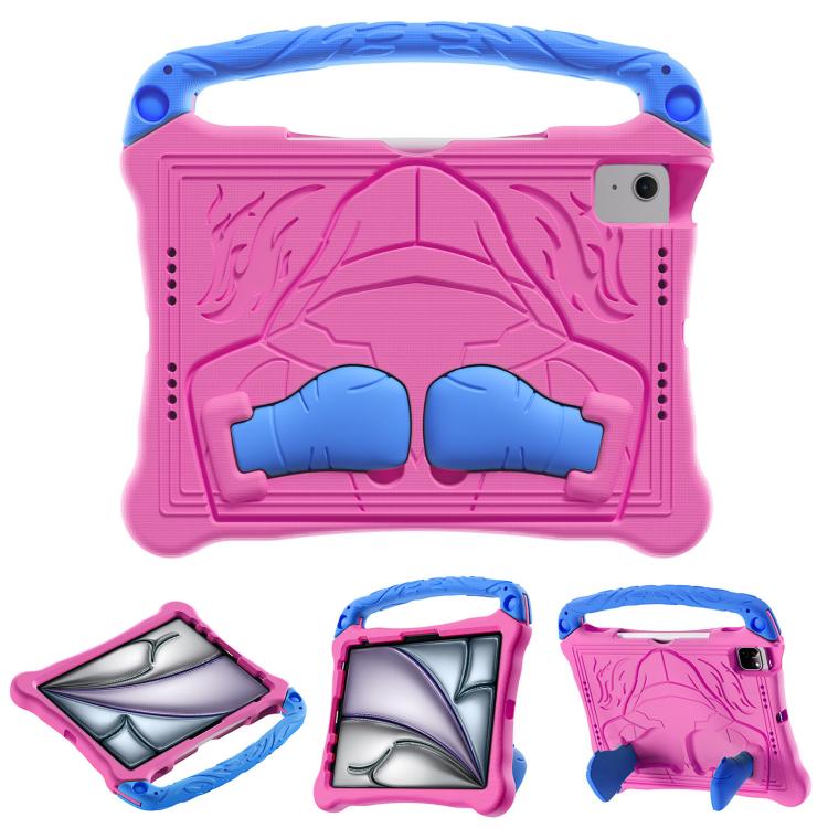 For iPad Air 11 2024 /  2025 Boxing Series Kickstand EVA Shockproof Tablet Case with Shoulder Strap(Rose Red Blue) - iPad Air 11 2025 / 2024 Cases by buy2fix | Online Shopping UK | buy2fix