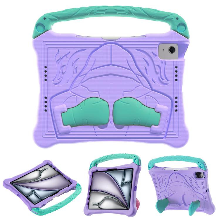 For iPad Air 11 2024 /  2025 Boxing Series Kickstand EVA Shockproof Tablet Case with Shoulder Strap(Purple Mint) - iPad Air 11 2025 / 2024 Cases by buy2fix | Online Shopping UK | buy2fix