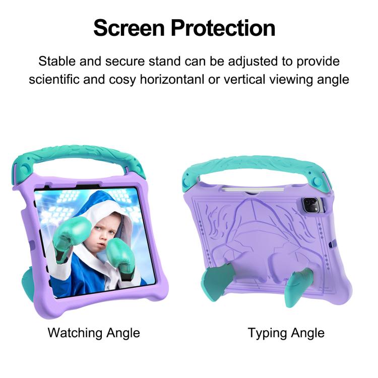 For iPad Air 11 2024 /  2025 Boxing Series Kickstand EVA Shockproof Tablet Case with Shoulder Strap(Purple Mint) - iPad Air 11 2025 / 2024 Cases by buy2fix | Online Shopping UK | buy2fix
