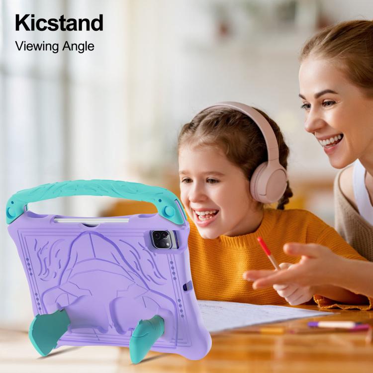 For iPad Air 11 2024 /  2025 Boxing Series Kickstand EVA Shockproof Tablet Case with Shoulder Strap(Purple Mint) - iPad Air 11 2025 / 2024 Cases by buy2fix | Online Shopping UK | buy2fix