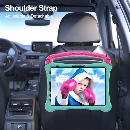 For iPad Pro 11 2024 Boxing Series Kickstand EVA Shockproof Tablet Case with Shoulder Strap(Mint Rose Red) - iPad Pro 11 2024 Cases by buy2fix | Online Shopping UK | buy2fix