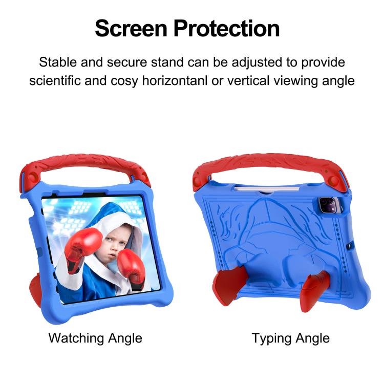 For iPad Pro 11 2024 Boxing Series Kickstand EVA Shockproof Tablet Case with Shoulder Strap(Blue Red) - iPad Pro 11 2024 Cases by buy2fix | Online Shopping UK | buy2fix