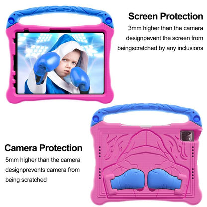 For iPad Pro 11 2024 Boxing Series Kickstand EVA Shockproof Tablet Case with Shoulder Strap(Rose Red Blue) - iPad Pro 11 2024 Cases by buy2fix | Online Shopping UK | buy2fix