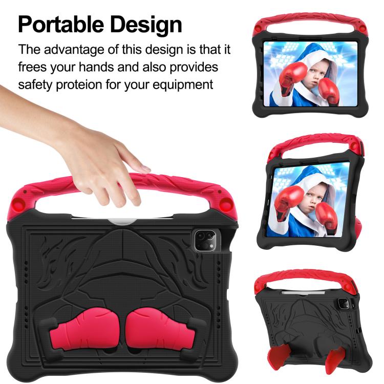 For iPad 2025 / 2022 Boxing Series Kickstand EVA Shockproof Tablet Case with Shoulder Strap(Black Red) - iPad 2025 / 2022 Cases by buy2fix | Online Shopping UK | buy2fix