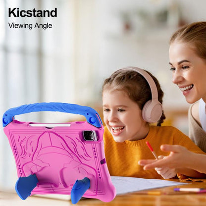 For iPad 2025 / 2022 Boxing Series Kickstand EVA Shockproof Tablet Case with Shoulder Strap(Rose Red Blue) - iPad 2025 / 2022 Cases by buy2fix | Online Shopping UK | buy2fix