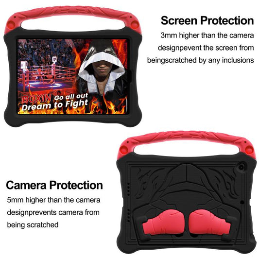 For iPad 10.2 2021 / 2020 / 2019 Boxing Series Kickstand EVA Shockproof Tablet Case with Shoulder Strap(Black Red) - iPad 10.2 Cases by buy2fix | Online Shopping UK | buy2fix