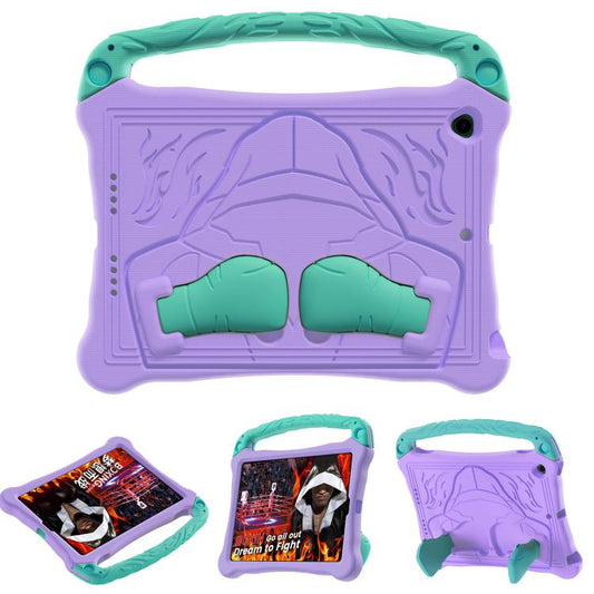 For iPad 10.2 2021 / 2020 / 2019 Boxing Series Kickstand EVA Shockproof Tablet Case with Shoulder Strap(Purple Mint) - iPad 10.2 Cases by buy2fix | Online Shopping UK | buy2fix