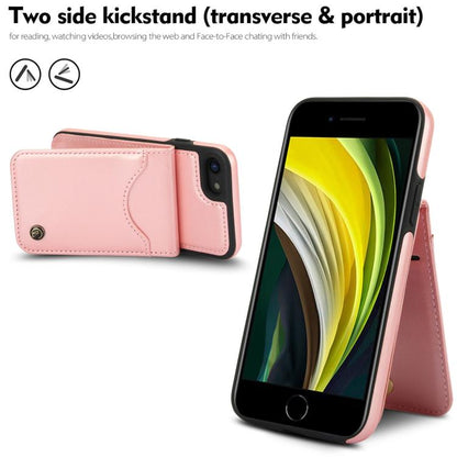 For iPhone 7 / 8 / SE 2022 AwQuer Vertical Flip Card Bag Holder Leather Phone Case(Rose Gold) - iPhone SE 2022 / 2020 / 8 / 7 Cases by Awquer | Online Shopping UK | buy2fix