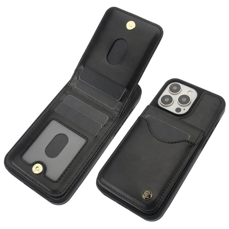 For iPhone 13 Pro Max AwQuer Vertical Flip Card Bag Holder Leather Phone Case(Black) - iPhone 13 Pro Max Cases by Awquer | Online Shopping UK | buy2fix
