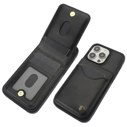 For iPhone 13 Pro Max AwQuer Vertical Flip Card Bag Holder Leather Phone Case(Black) - iPhone 13 Pro Max Cases by Awquer | Online Shopping UK | buy2fix