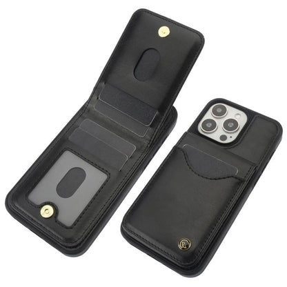 For iPhone 12 Pro Max AwQuer Vertical Flip Card Bag Holder Leather Phone Case(Black) - iPhone 12 Pro Max Cases by Awquer | Online Shopping UK | buy2fix