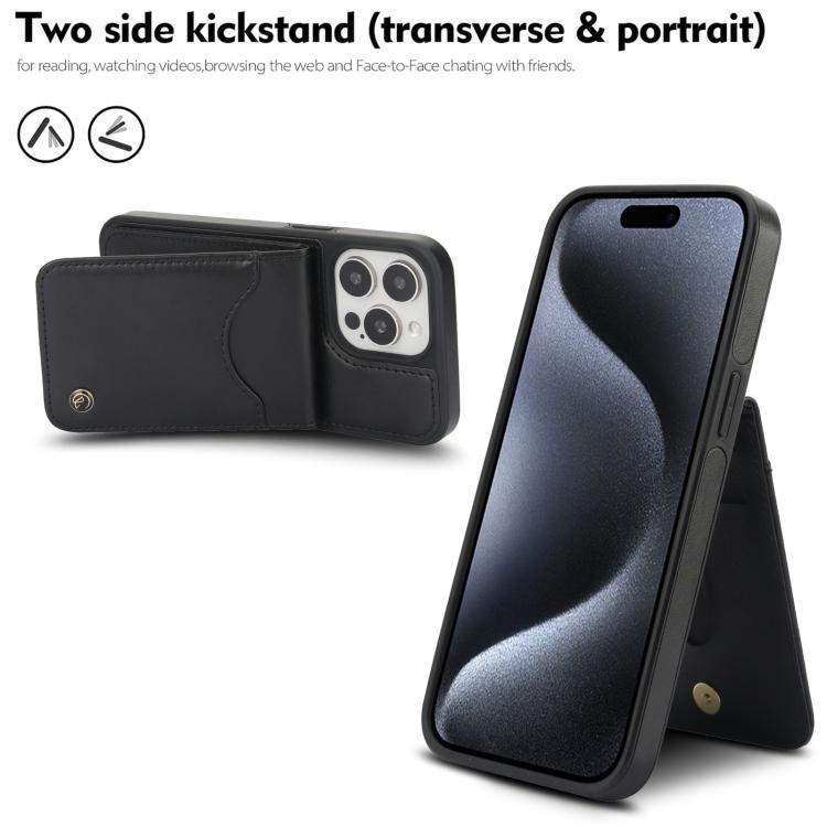 For iPhone 12 Pro Max AwQuer Vertical Flip Card Bag Holder Leather Phone Case(Black) - iPhone 12 Pro Max Cases by Awquer | Online Shopping UK | buy2fix